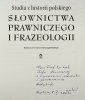 Aleksander Zajda Studia z historii polskiego słownictwa prawniczego i frazeologii